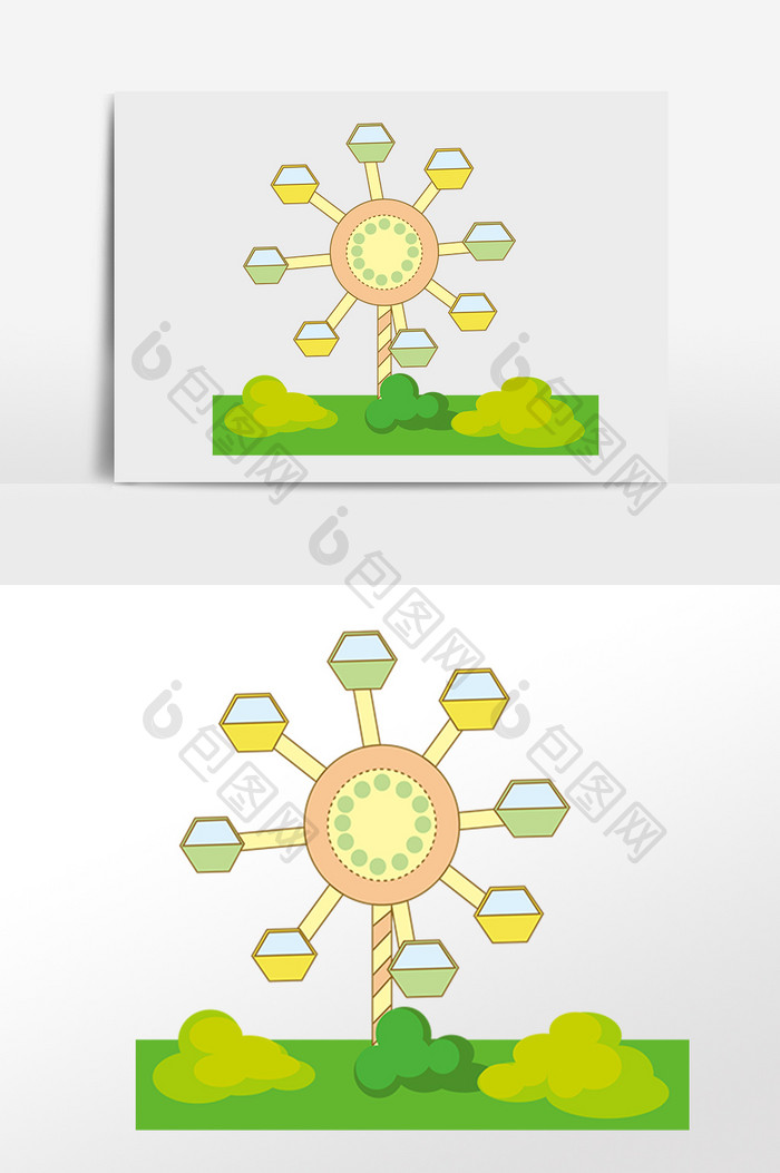 儿童玩耍娱乐设施摩天轮插画