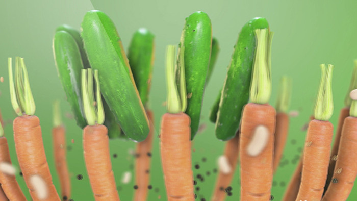 三维动画蔬菜水果西红柿高清视频素材