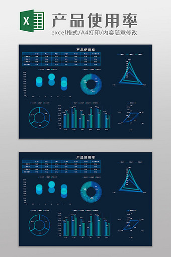 产品使用率Excel模板图片