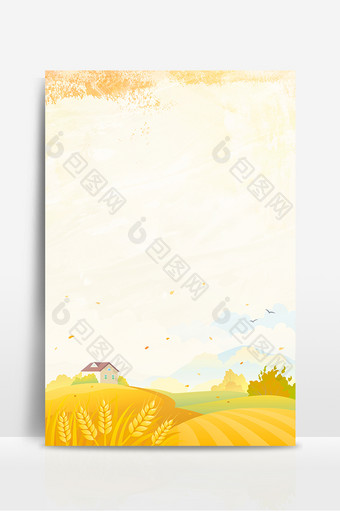 黄色秋季收获麦穗背景图片