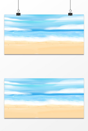 沙滩海洋蓝色夏季背景