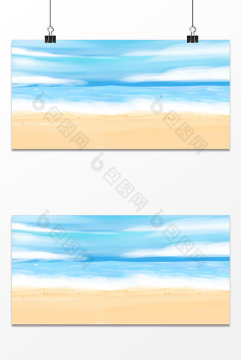 沙滩海洋蓝色夏季背景图片