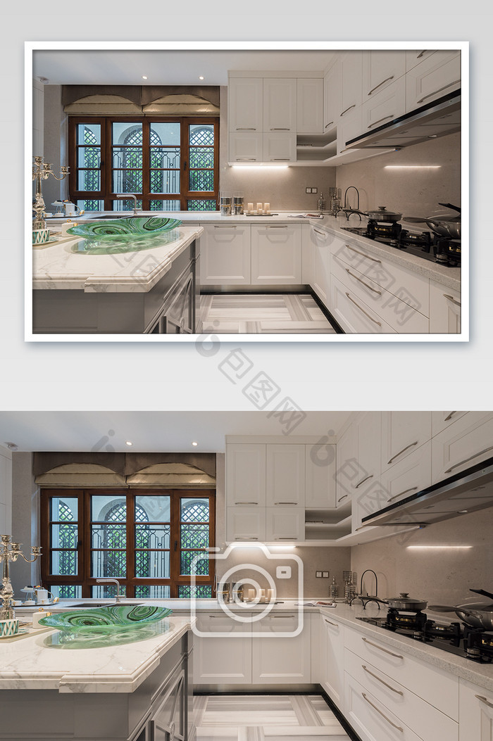 高端大气轻奢的别墅豪宅厨房摄影图