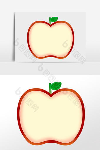 手绘创意水果苹果边框插画图片