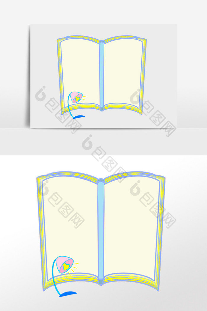 学习书本台灯边框插画图片图片