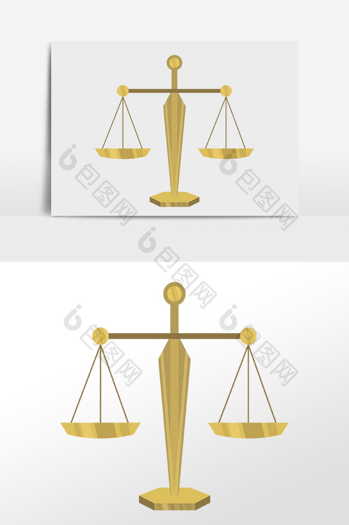 手绘法庭公平公正平衡秤插画