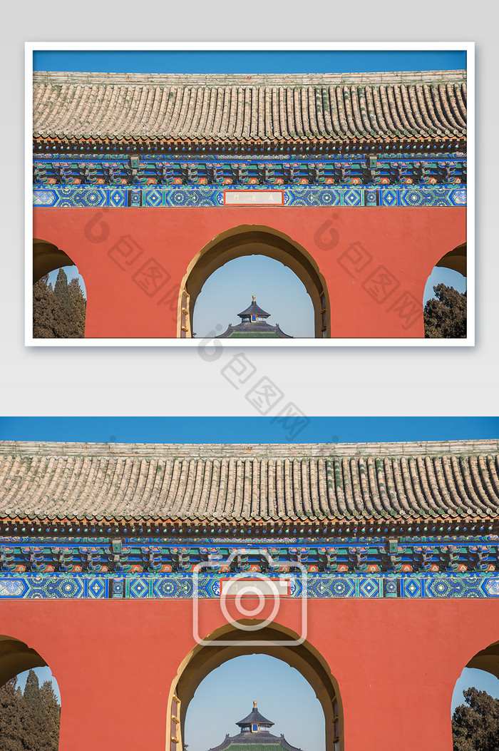 蓝色大气的北京天坛建筑摄影图