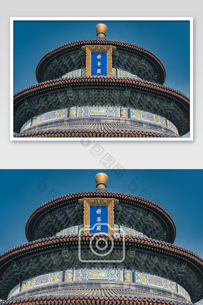 蓝色大气的北京天坛特写摄影图