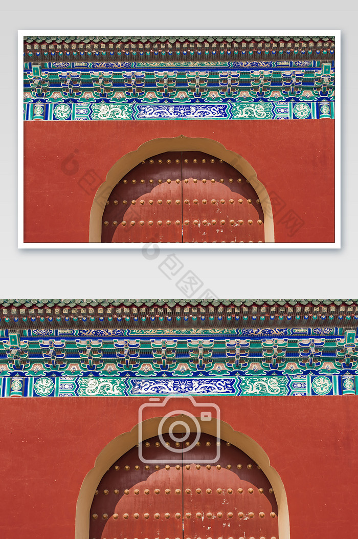 北京天坛红色城楼特写摄影图图片图片