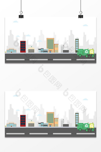 城市垃圾分类环保环境保护背景图片