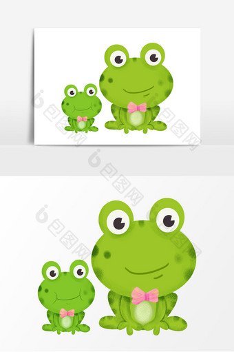 夏天插画手绘青蛙动物装饰元素图片