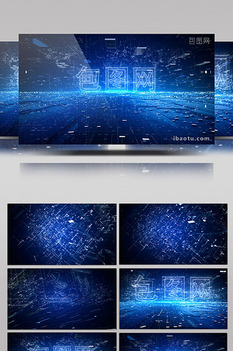 大气深蓝科技logo企业宣传片头AE模板图片
