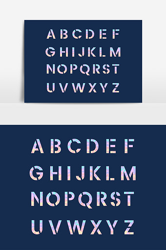 创意26英文字母元素素材设计