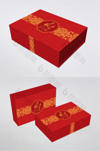 红色经典传统中秋礼盒手提袋图片