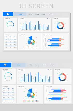 白色设计网站后台数据可视化管理网页界面