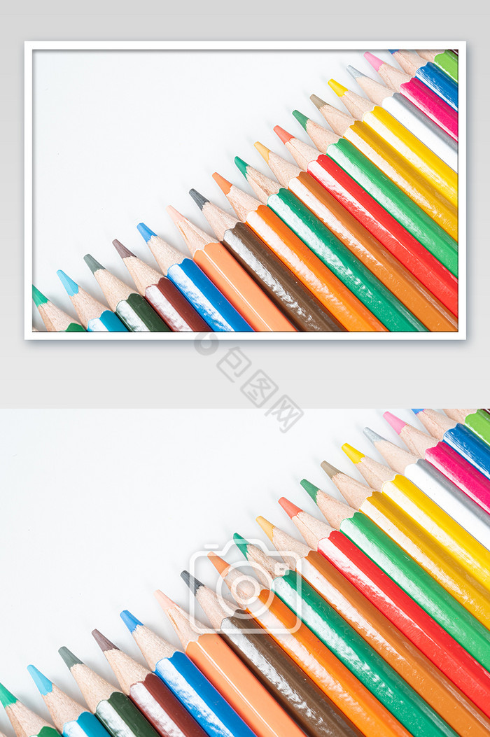排列整齐的绘画用品彩色铅笔图片