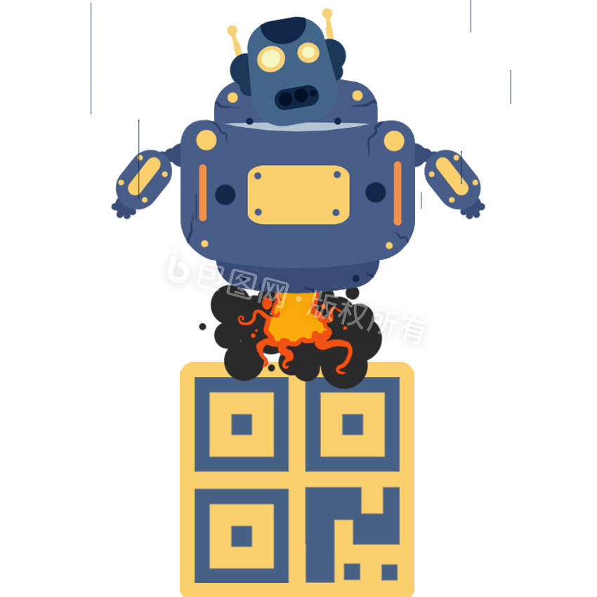 机器人卡通动态二维码