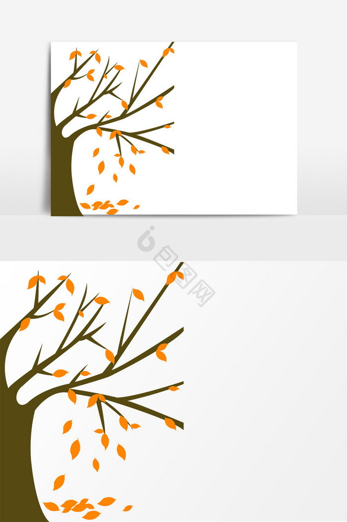 立秋的树落叶图片