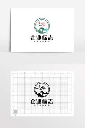 民宿古典茶馆中国风VI标志LOGO