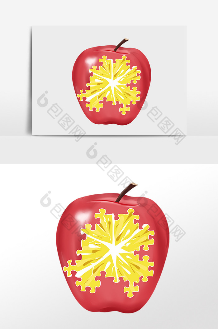 苹果拼图拼块插画图片图片