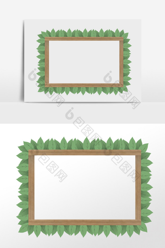夏季树木装饰边框插画图片图片