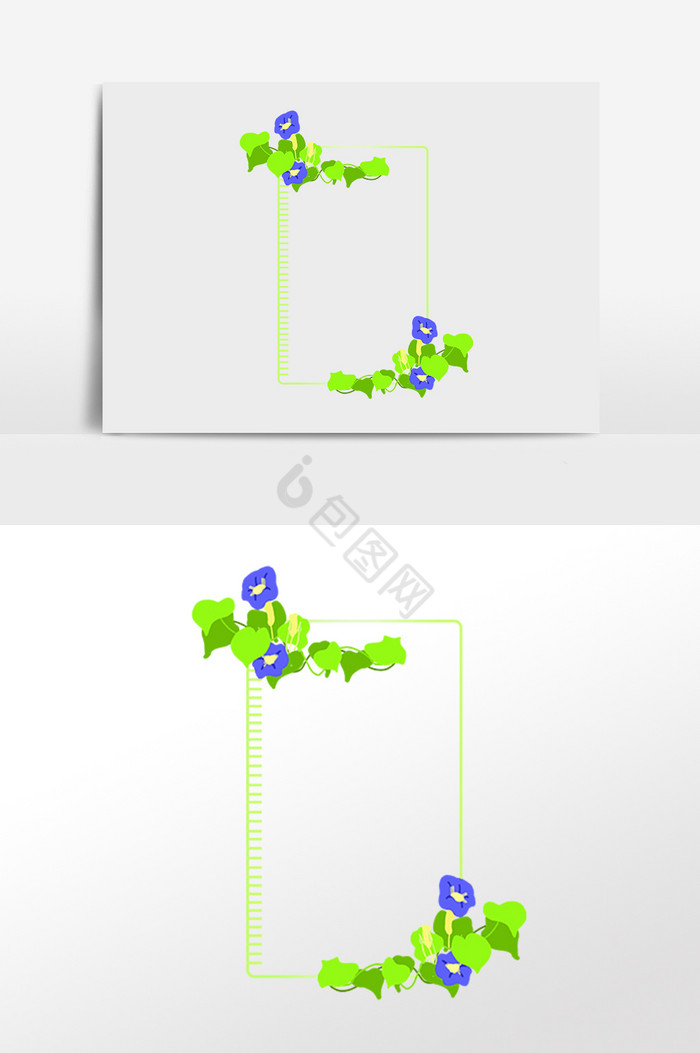 夏季植物花藤装饰边框插画图片