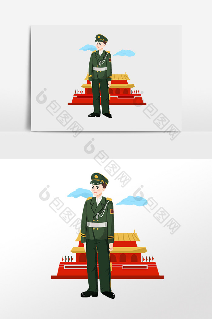 建党节建军节解放军军人插画图片图片