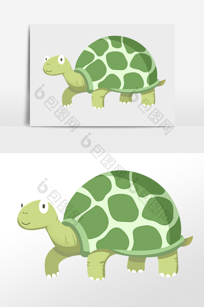 手绘可爱小动物小海龟插画