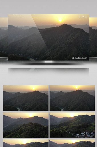黄山清晨绝美大山祖国美景航拍图片