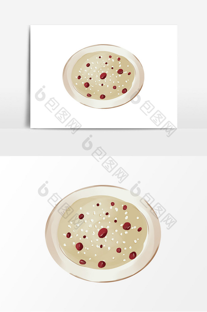 手绘枸杞米糟汤元素