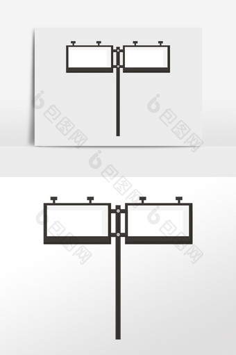 手绘展架公路广告牌子插画图片