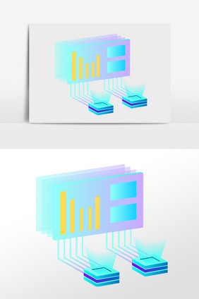 手绘电子网络科技产品插画