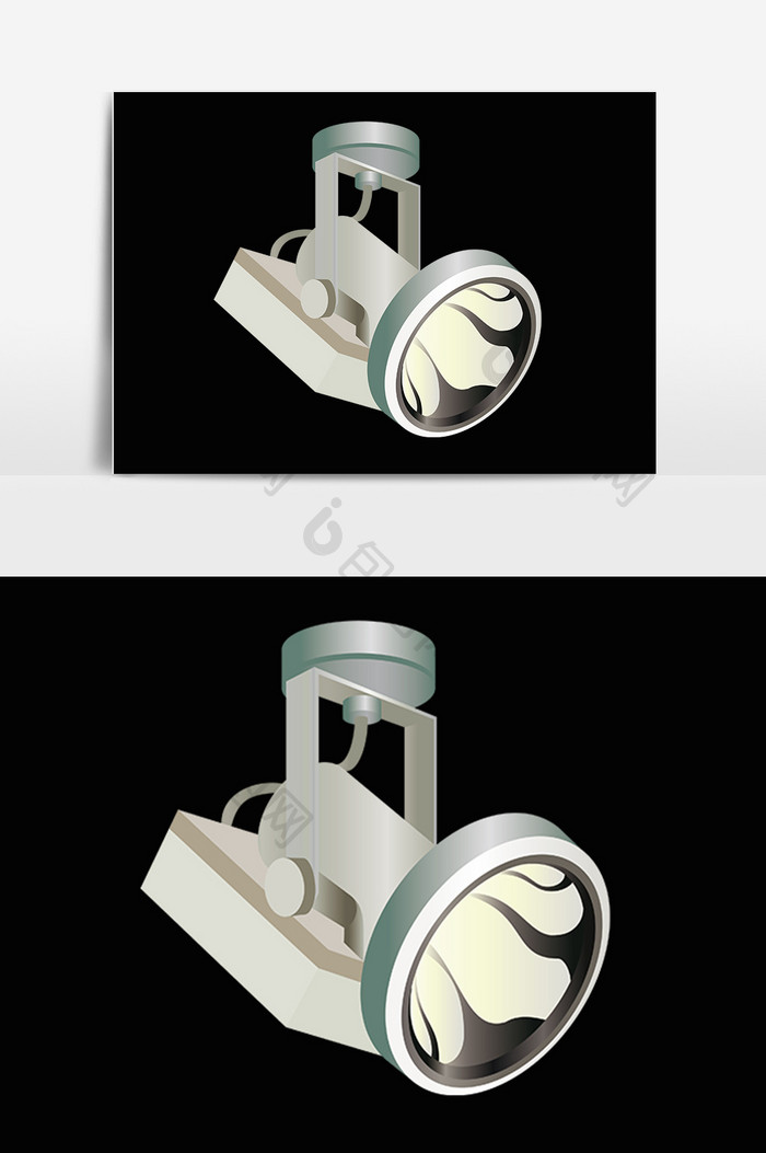 手绘照明灯具LED射灯插画