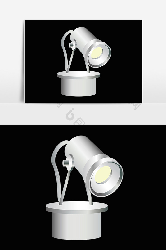 手绘照明灯具照明射灯插画