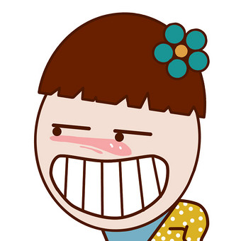 原创卡通蘑菇头女孩奸笑动态表情包图片下载