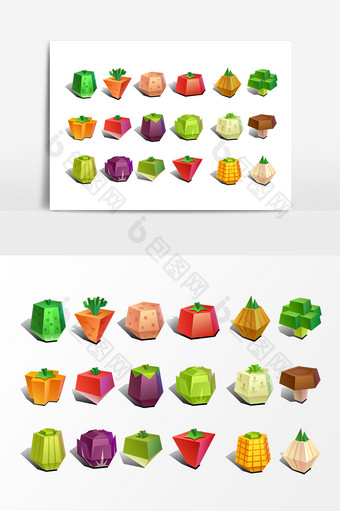 彩色抽象水果设计素材图片