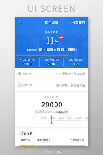 理财投资APP项目详情UI移动界面图片