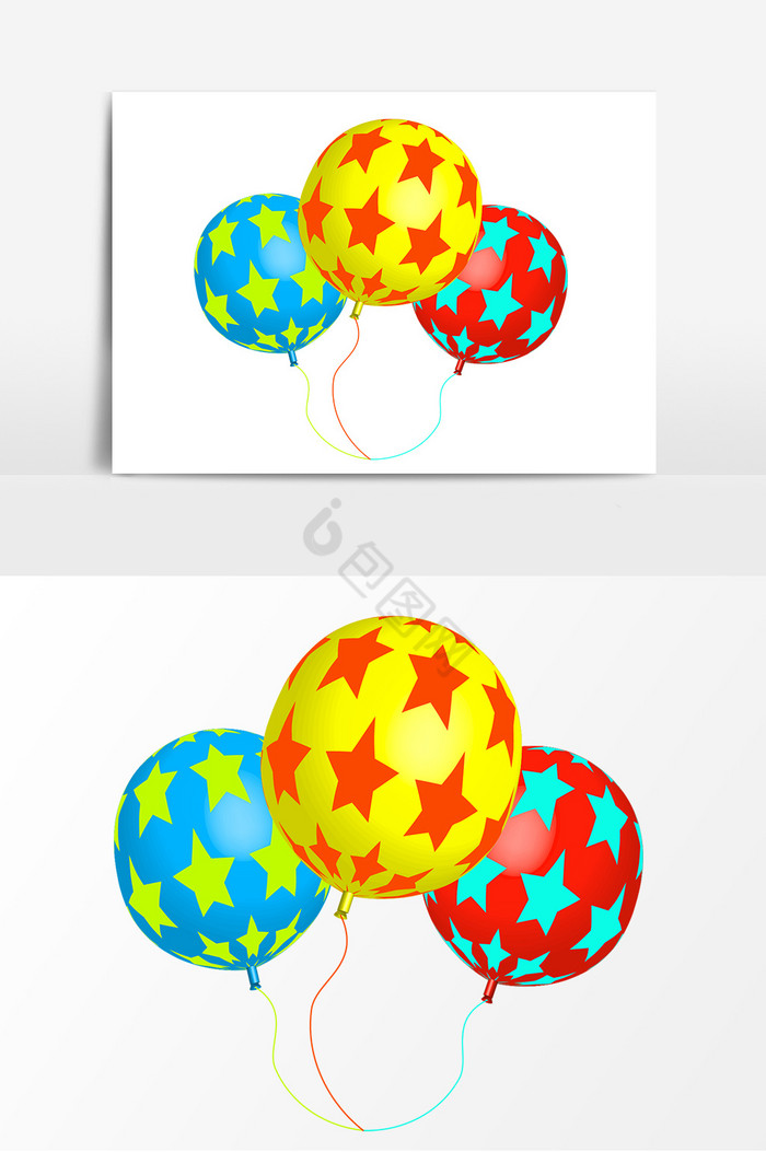 3D星星气球气球AI图片