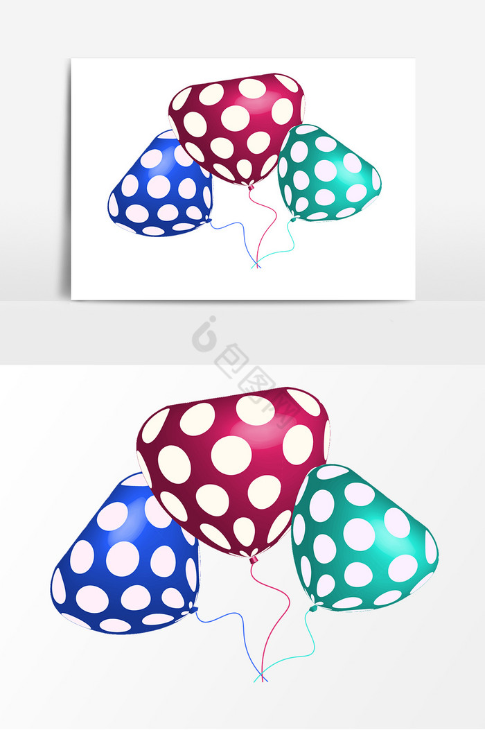蘑菇头气球3D气球波点气球图片