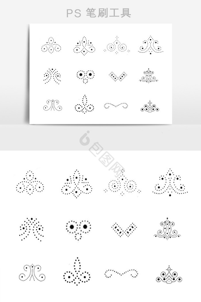 点状花纹装饰笔刷图片