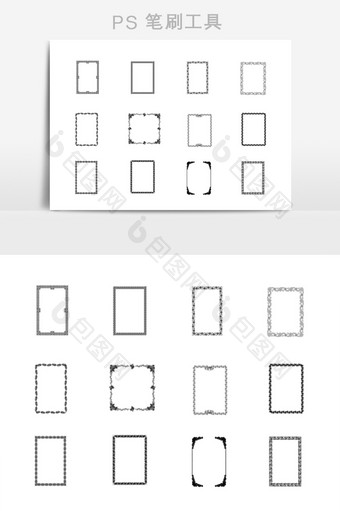 欧式花纹印花边框笔刷图片
