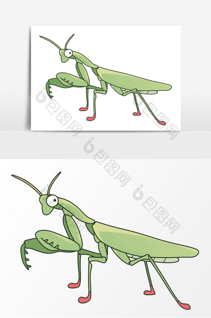 螳螂手绘卡通元素