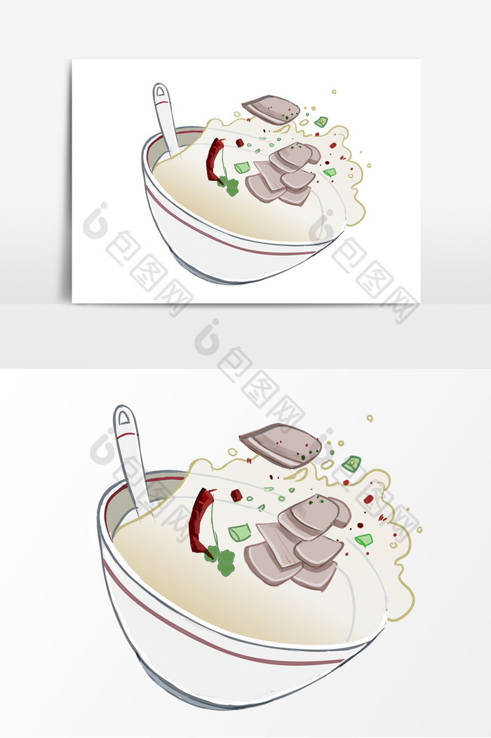羊肉汤手绘卡通元素