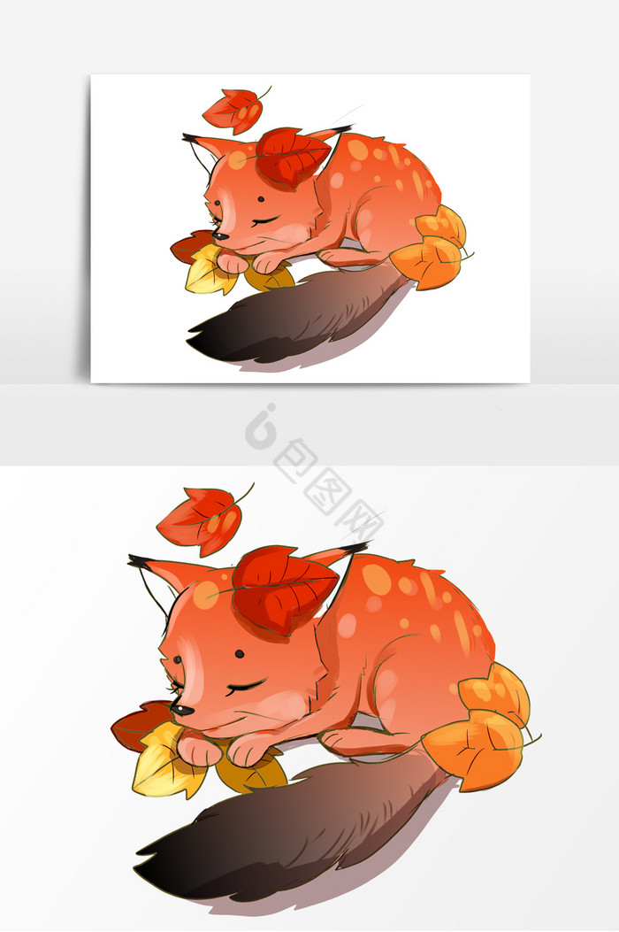 立秋枫叶动物图片