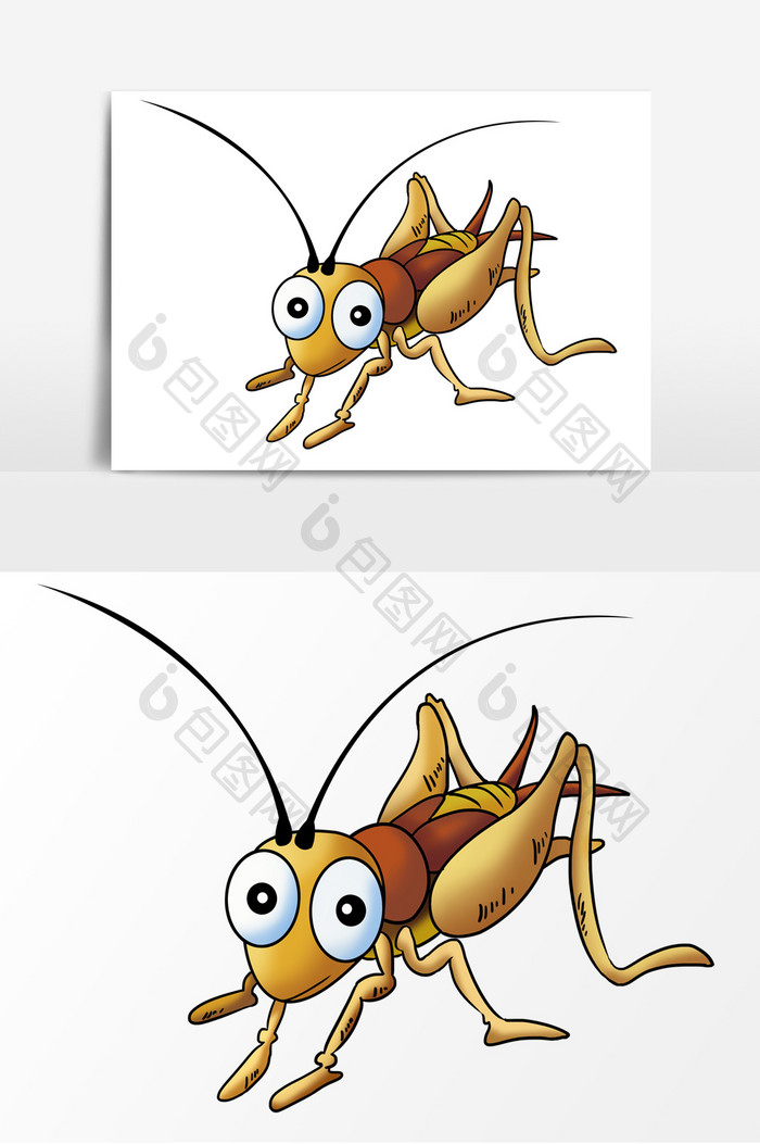 蟋蟀虫子手绘卡通元素图案