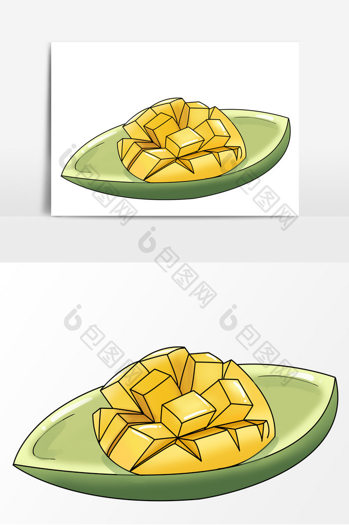 芒果水果卡通元素