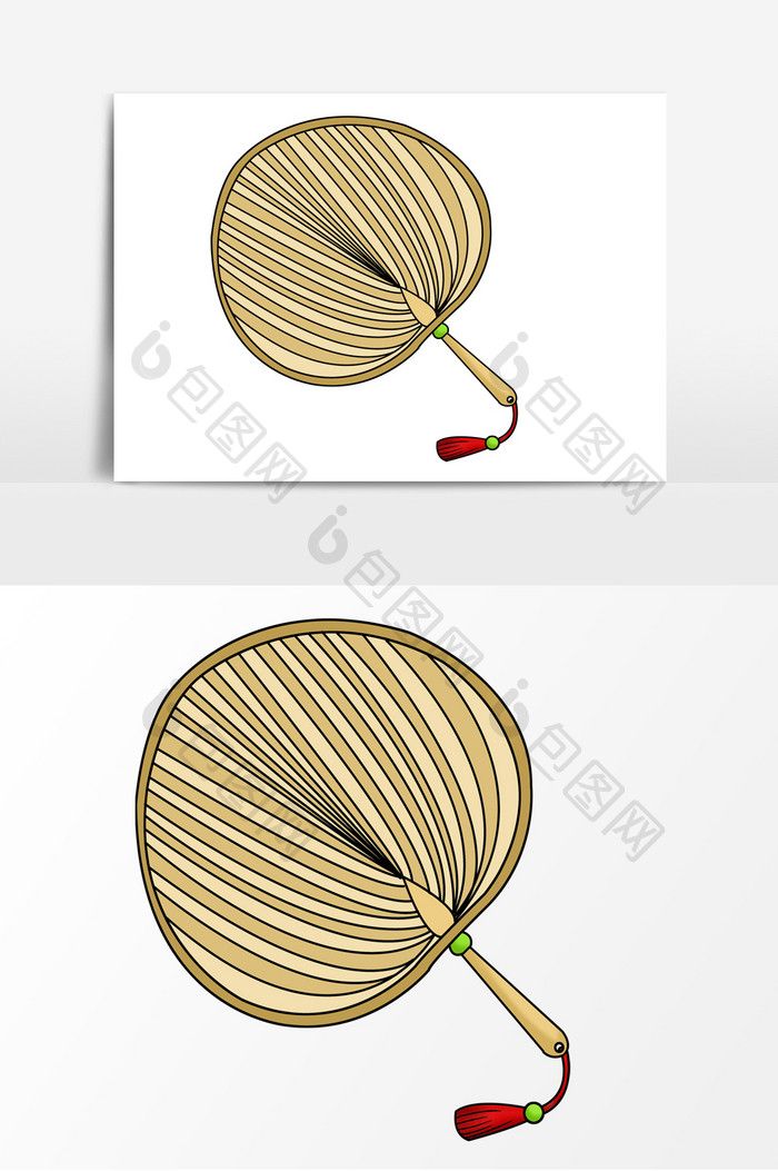 蒲扇手绘卡通元素