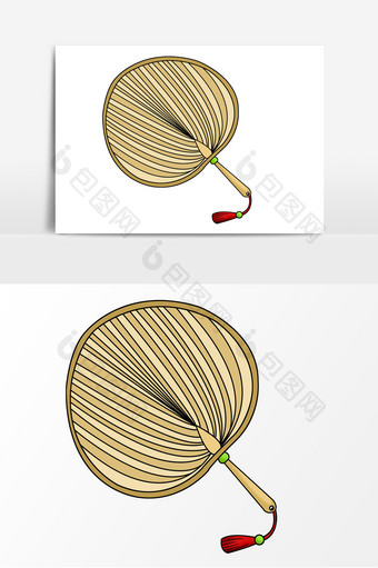 蒲扇手绘卡通元素图片