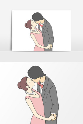 卡通人物亲吻图片-卡通人物亲吻素材免费下载-包图网