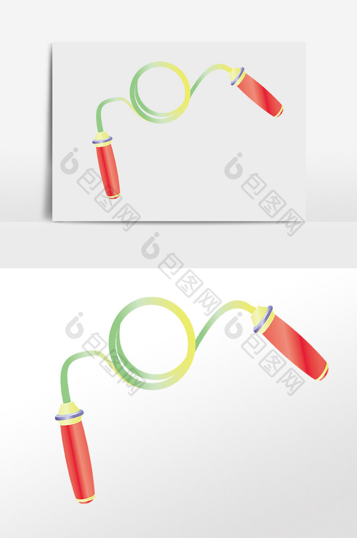 手绘运动健身器械跳绳插画